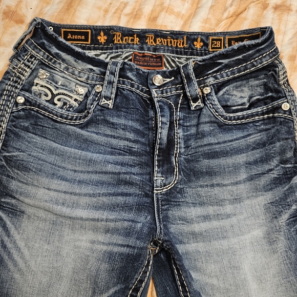 Rock Revival Easy Crop Jeans Womens size 28 - Picture 3 of 7